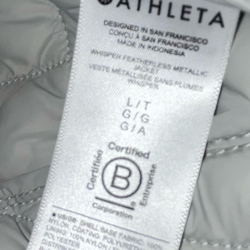Athleta Whisper Featherless Metallic women’s jacket - Picture 3 of 4